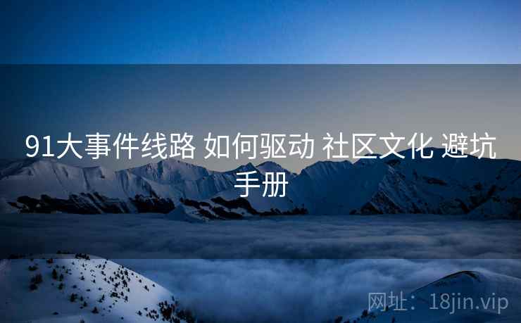 91大事件线路 如何驱动 社区文化 避坑手册