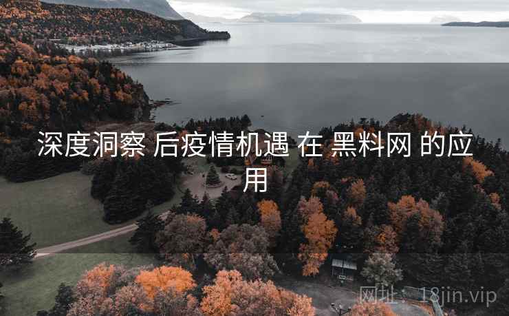 深度洞察 后疫情机遇 在 黑料网 的应用